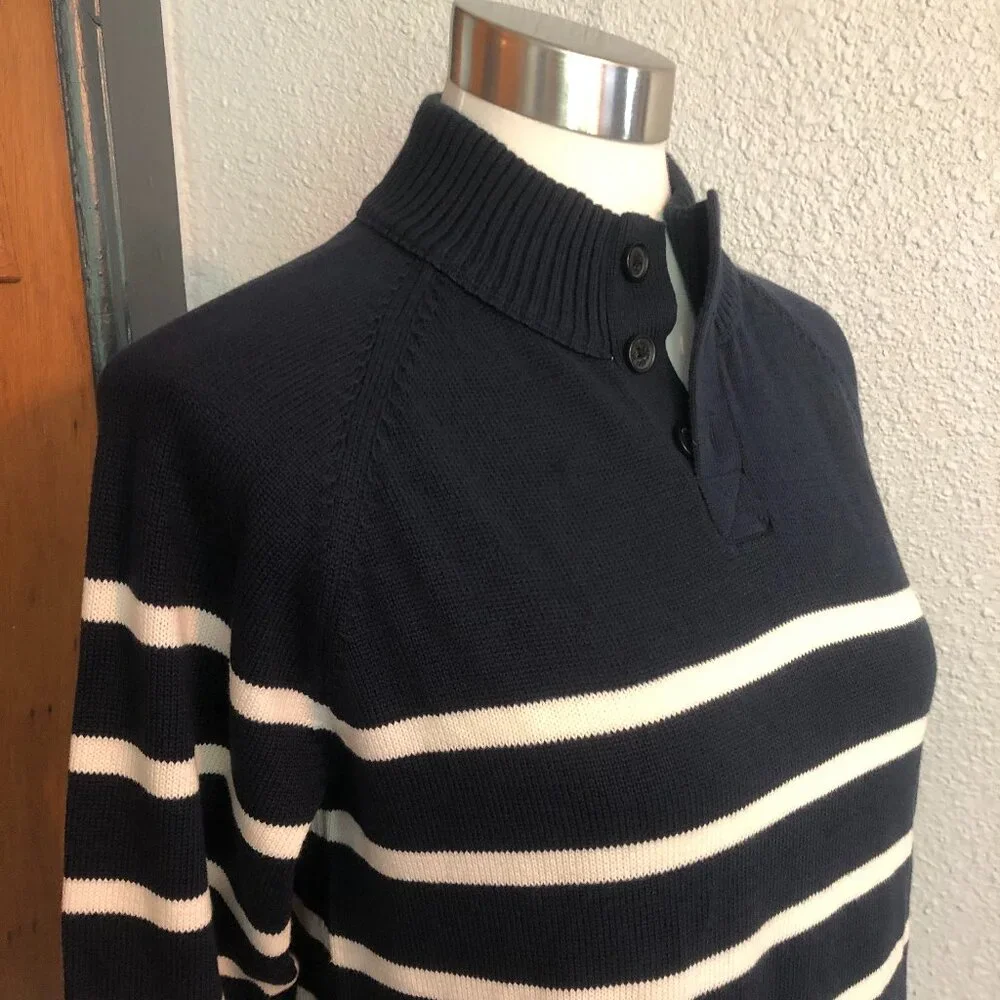 'Brooks Brothers' Fleece Pullover Mock Neck Sweater - Size XL - Picture 4 of 7